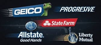 We work with GEICO, Progressive, State Farm, Allstate, and Liberty Mutual